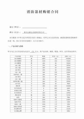 消防器材购销合同模板